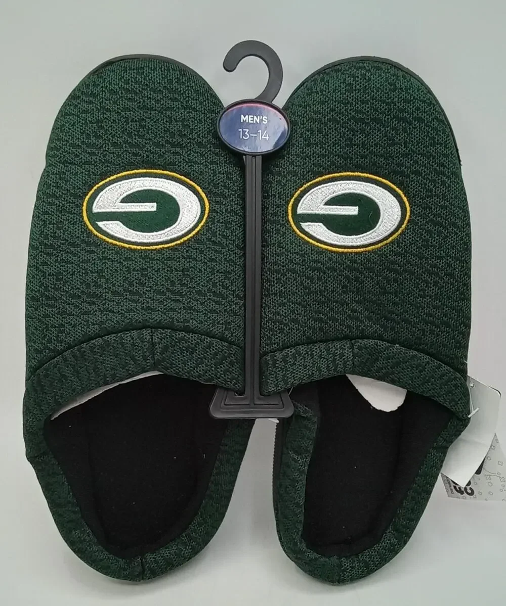 Green Bay Packers NFL Foco Poly Knit Cup Sole Men's Slippers Size XL 13-14